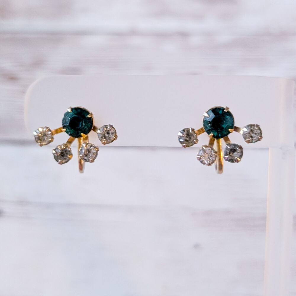Vintage Bugbee & Niles Screw Back Earrings - Green
